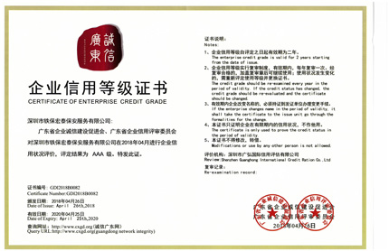 祝賀我司榮獲企業(yè)信用等級證書(shū)